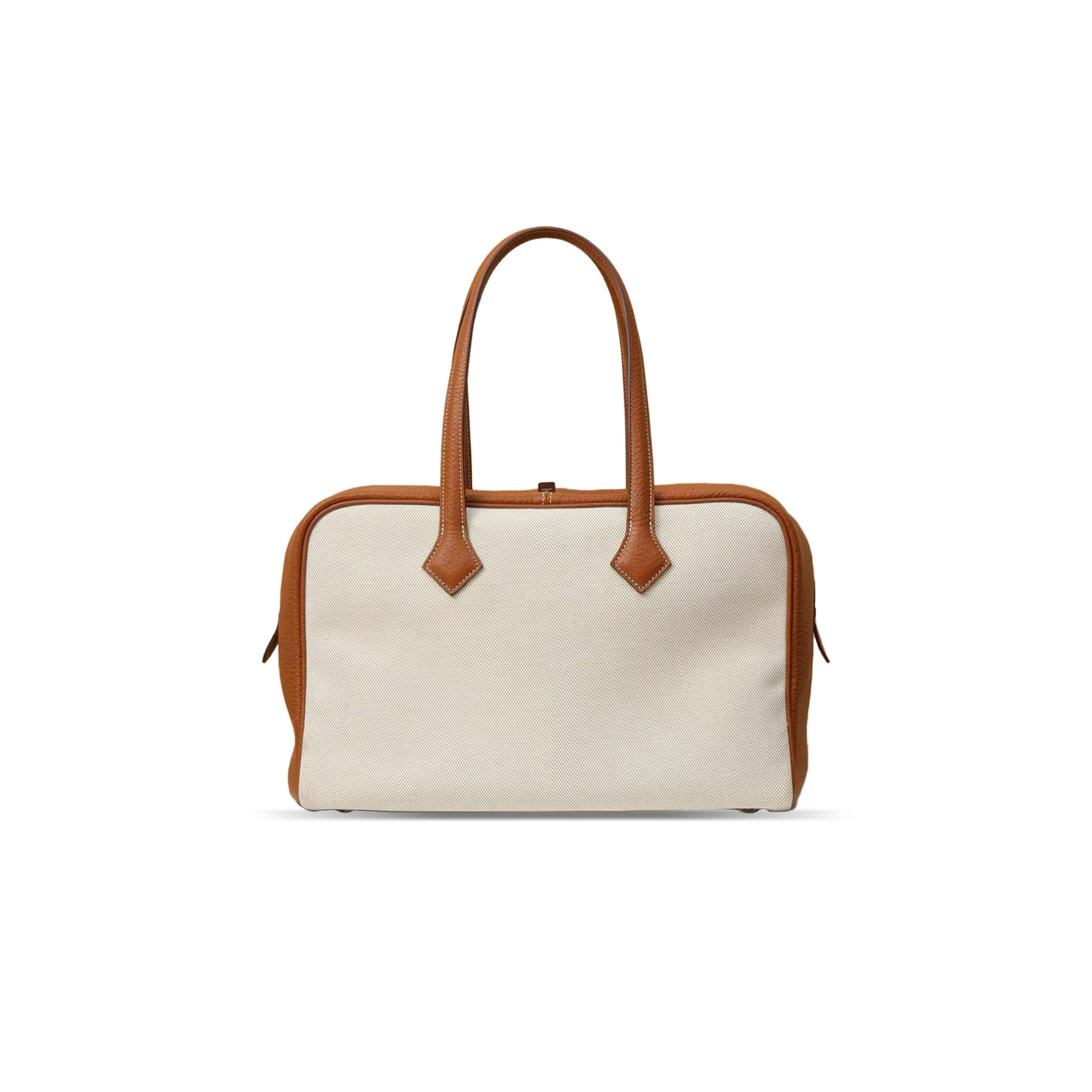 HERMES MASTER VICTORIA 35 VEAU BUFFALO SKIPPER BOSTON BAG WOMEN BROWN 4359645 (35*23*16cm)